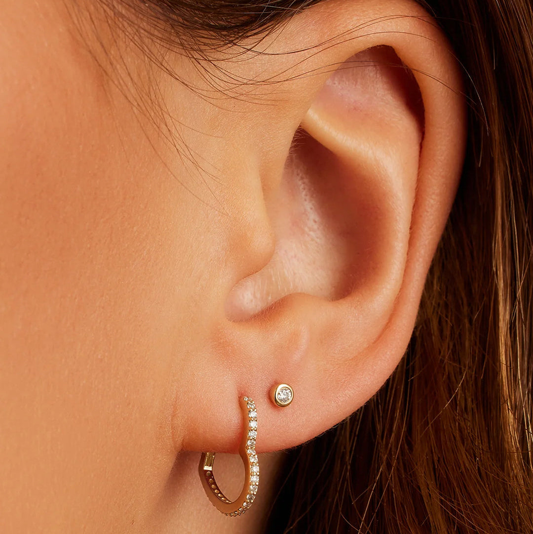 0.06 TCW Round Moissanite Solitaire Bezel Stud Earrings