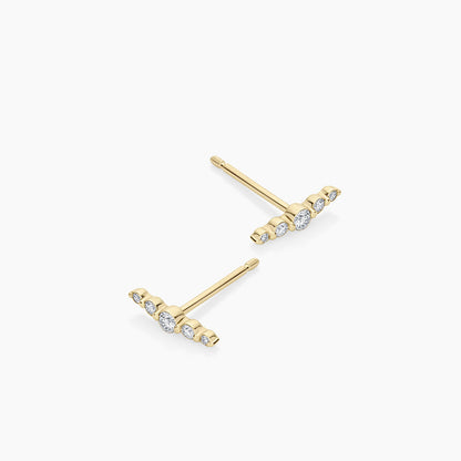 0.1224 TCW Round Moissanite Bar Stud Earrings