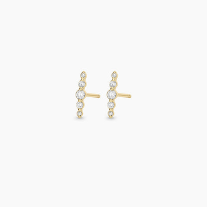 0.1224 TCW Round Moissanite Bar Stud Earrings