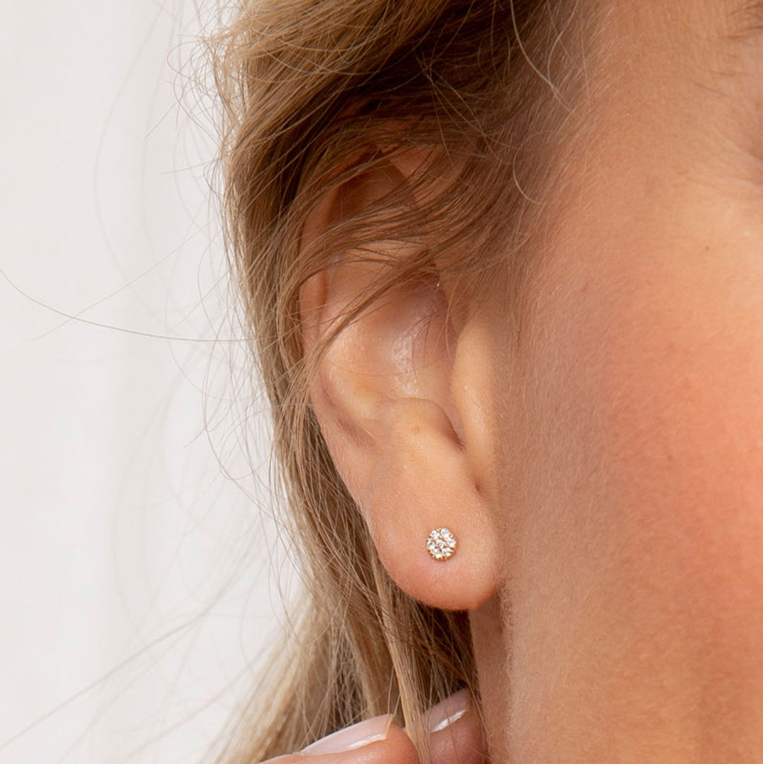 0.07 TCW Round Moissanite Stud Earrings