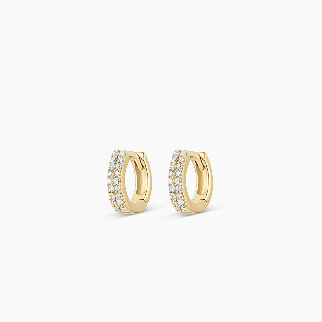 0.10 TCW Round Moissanite Huggies Earrings