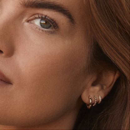 0.10 TCW Round Moissanite Huggies Earrings