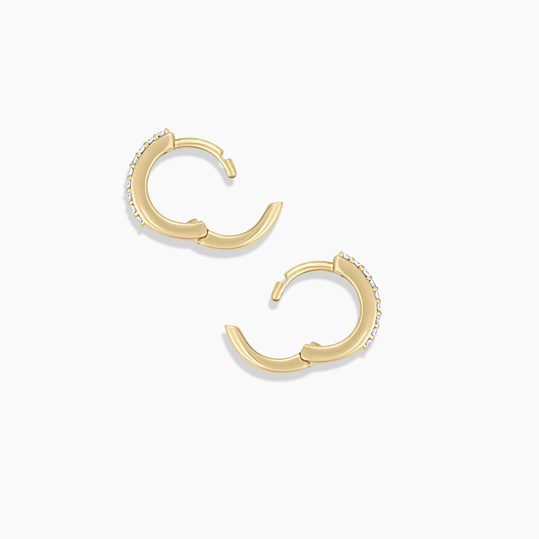 0.10 TCW Round Moissanite Huggies Earrings