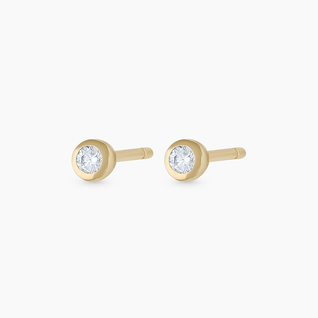 0.06 TCW Round Moissanite Solitaire Bezel Stud Earrings