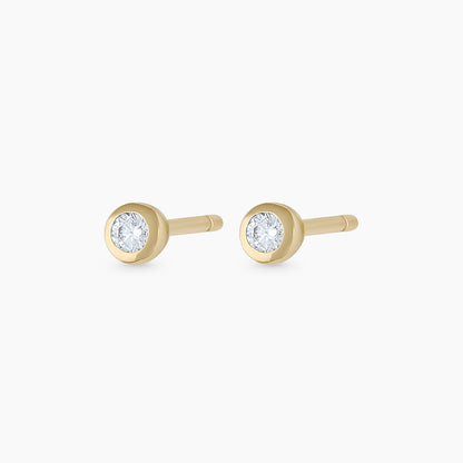 0.06 TCW Round Moissanite Solitaire Bezel Stud Earrings