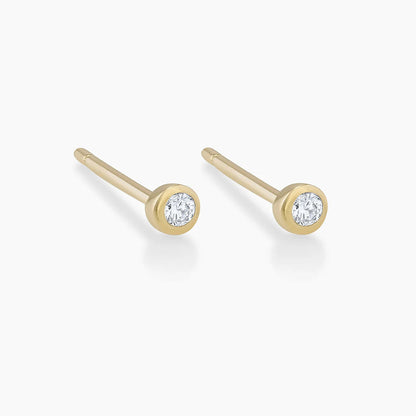 0.06 TCW Round Moissanite Solitaire Bezel Stud Earrings
