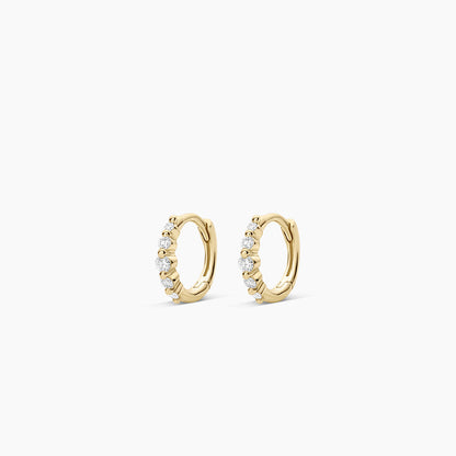 0.1036 TCW Round Moissanite Huggies Earrings