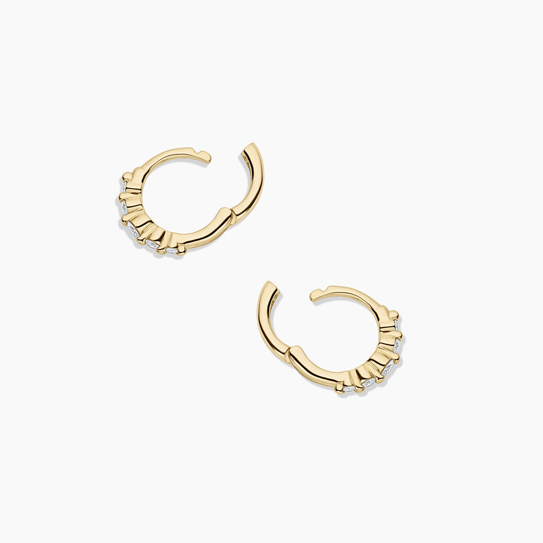 0.1036 TCW Round Moissanite Huggies Earrings