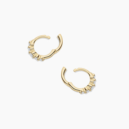 0.1036 TCW Round Moissanite Huggies Earrings