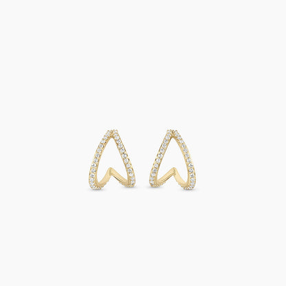 0.30 TCW Round Moissanite Huggies Earrings