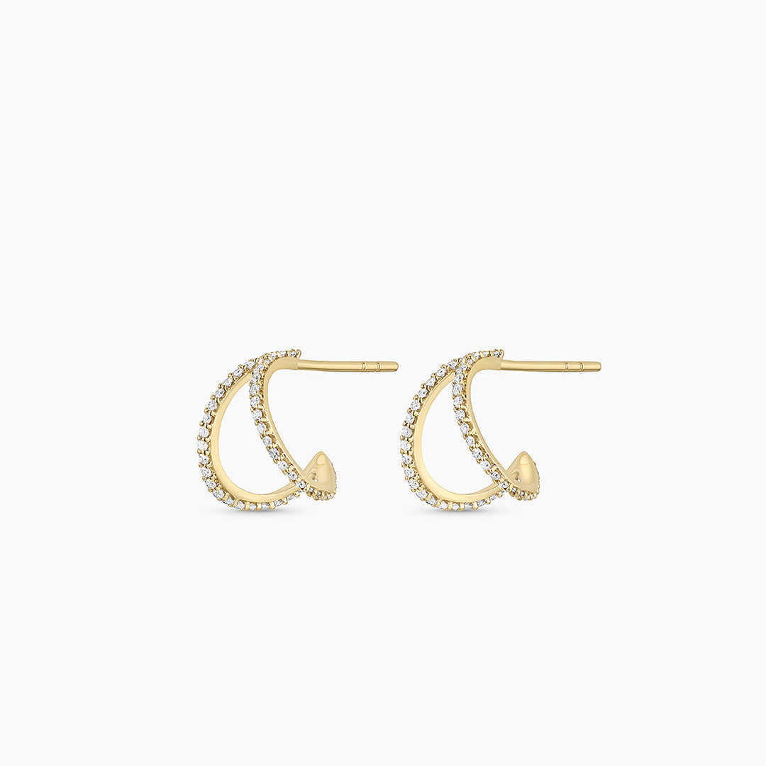 0.30 TCW Round Moissanite Huggies Earrings