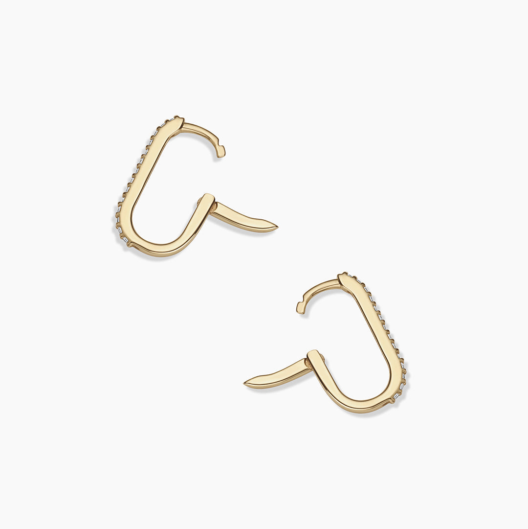 0.112 TCW Round Moissanite Huggies Earrings