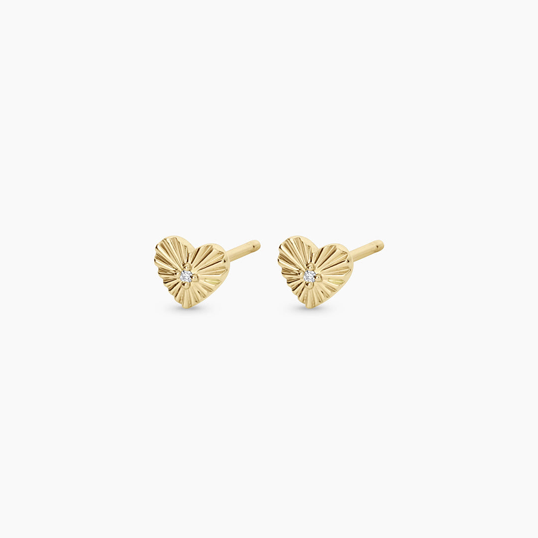0.004 TCW Round Moissanite Heart Stud Earrings