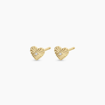 0.004 TCW Round Moissanite Heart Stud Earrings