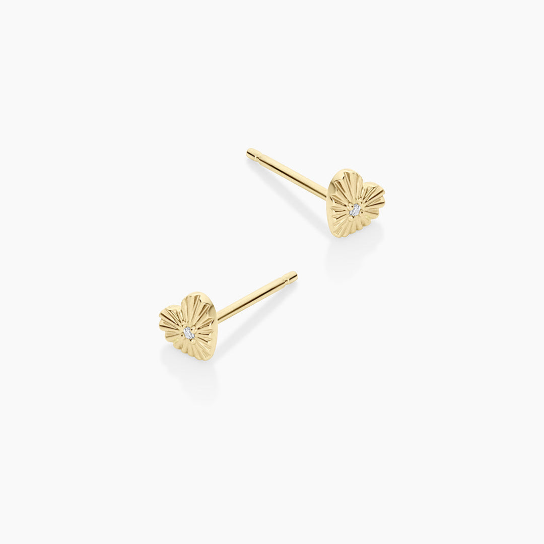 0.004 TCW Round Moissanite Heart Stud Earrings