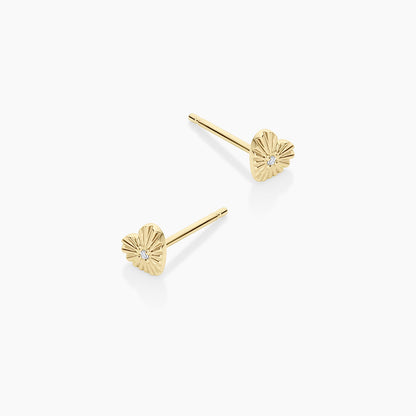 0.004 TCW Round Moissanite Heart Stud Earrings