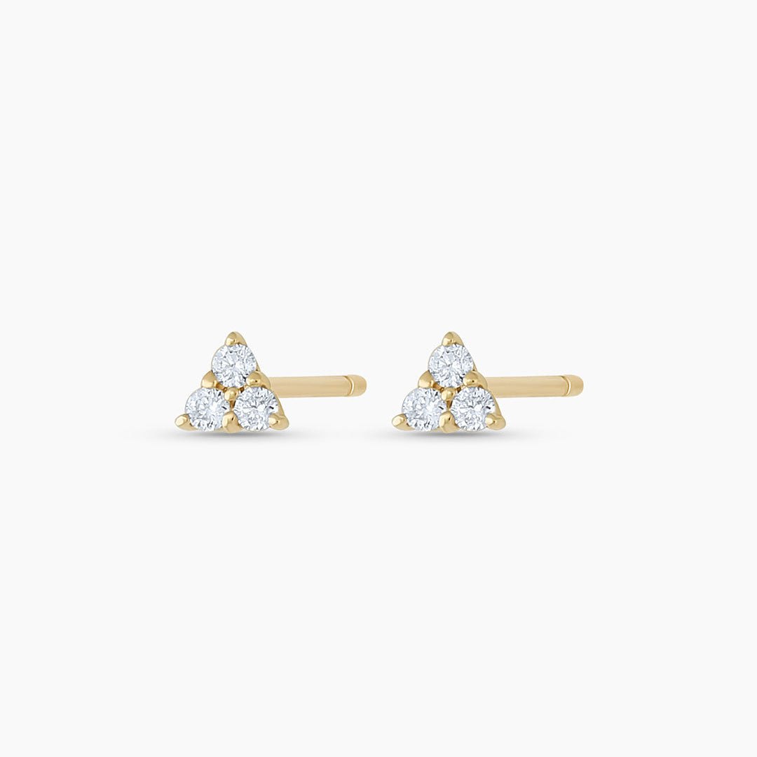 0.04 TCW Round Moissanite Three Stone Stud Earrings