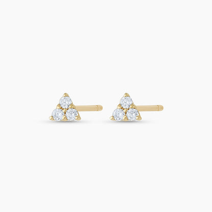 0.04 TCW Round Moissanite Three Stone Stud Earrings