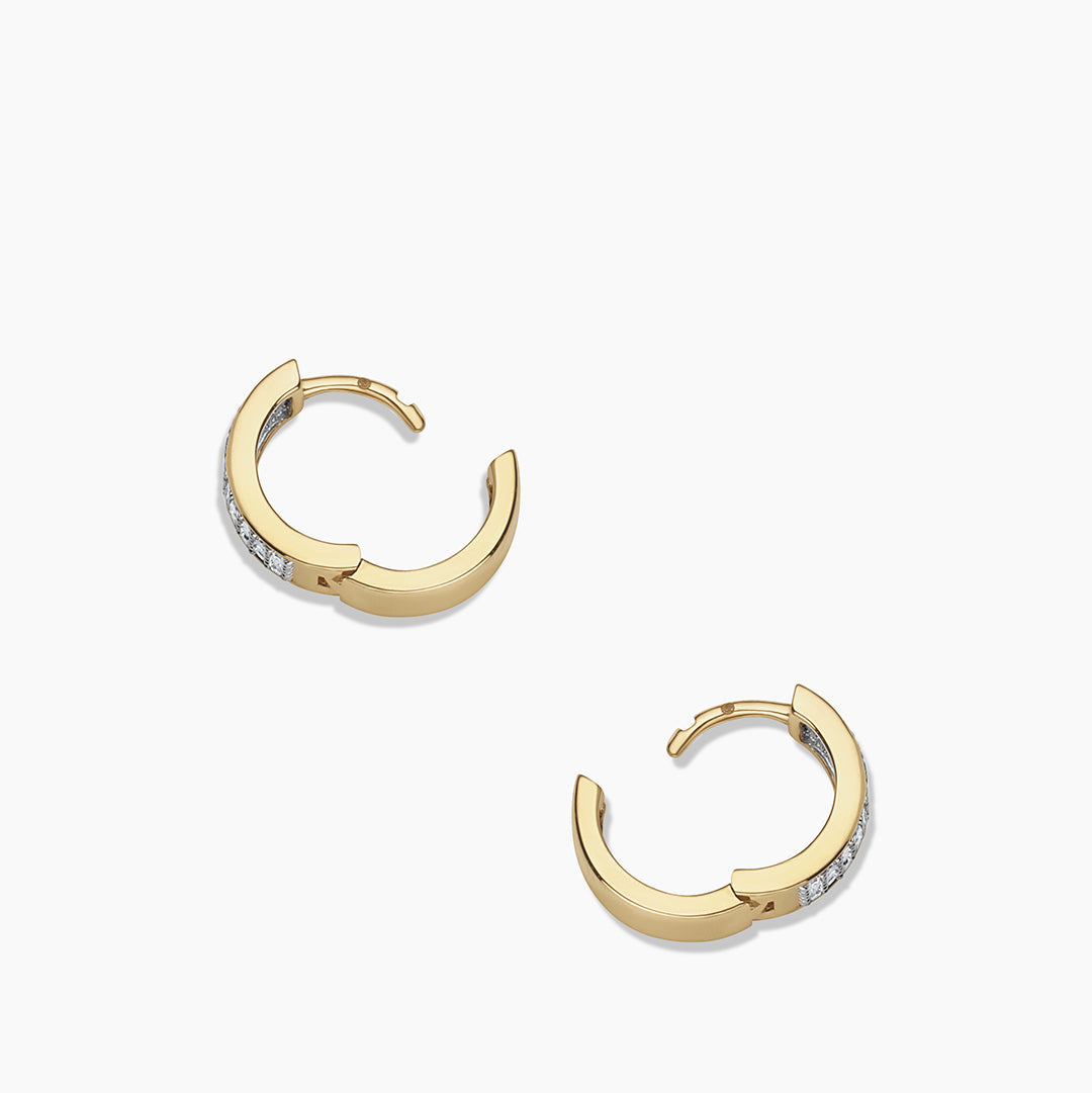 0.2 TCW Round Moissanite Huggies Earrings