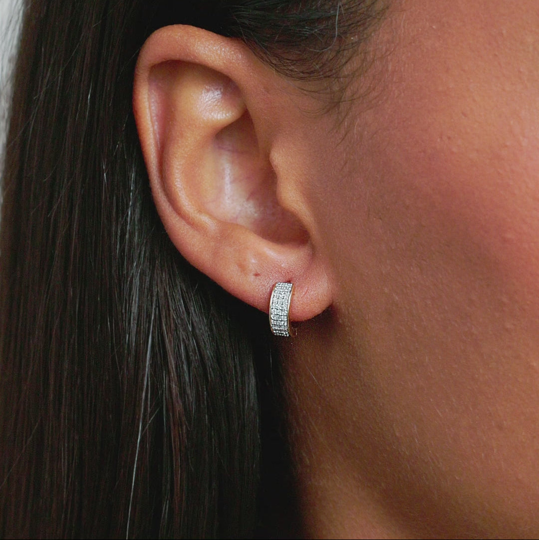 0.2 TCW Round Moissanite Huggies Earrings