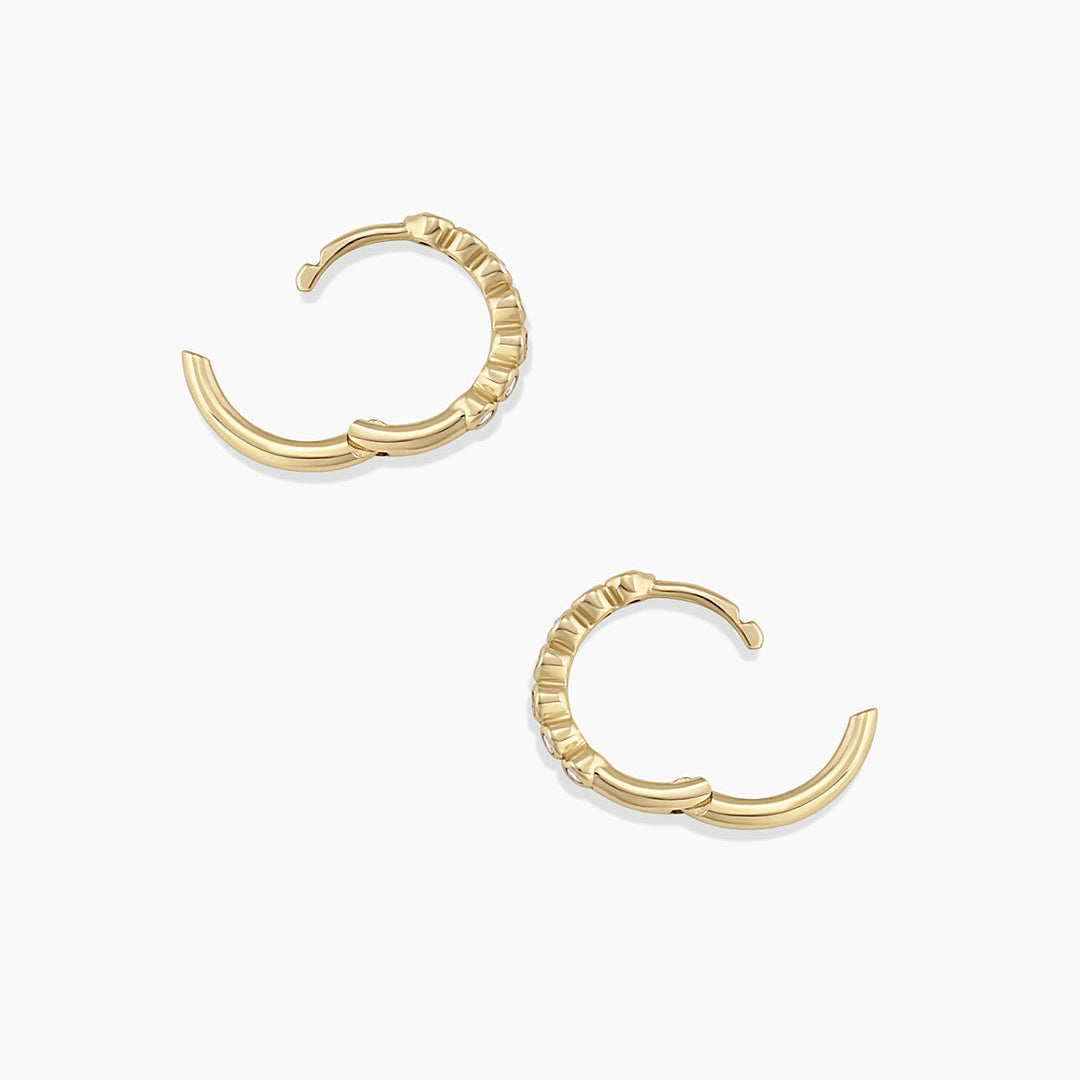 0.098 TCW Round Moissanite Huggies Earrings