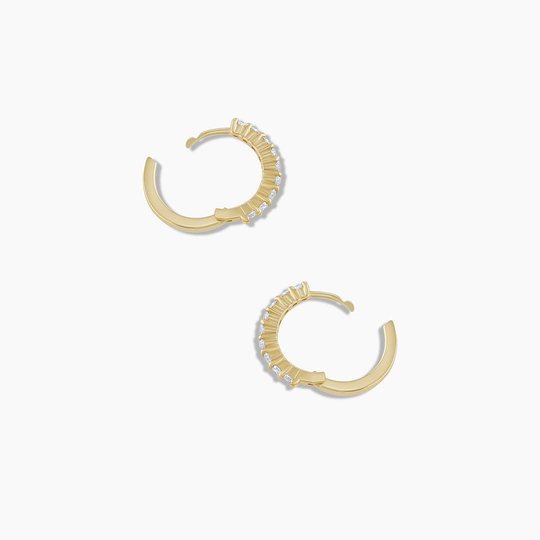 0.27 TCW Round Moissanite Huggies Earrings