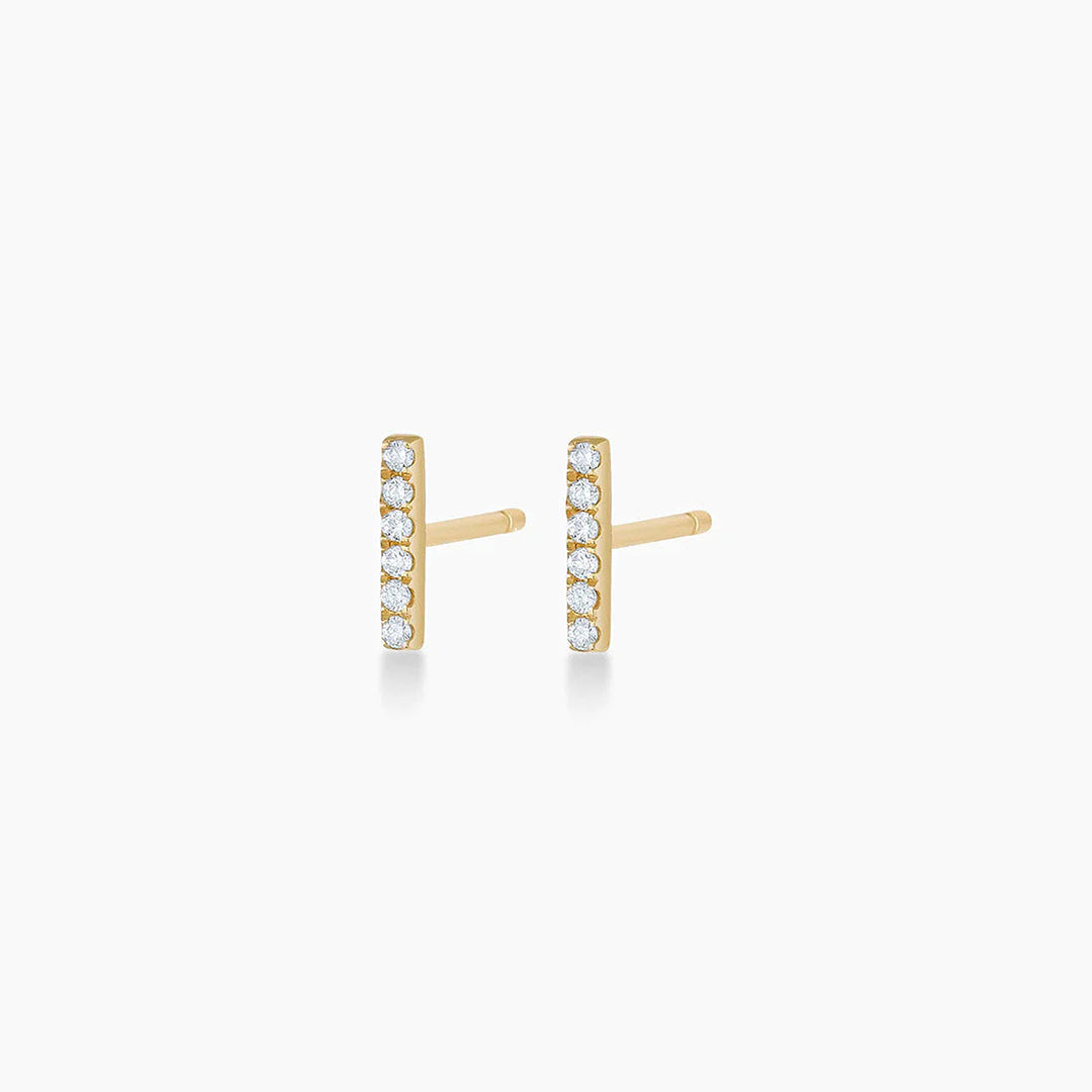 0.072 TCW Round Moissanite Bar Stud Earrings