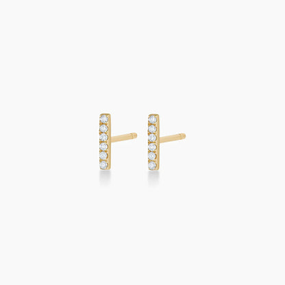 0.072 TCW Round Moissanite Bar Stud Earrings