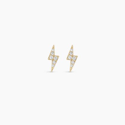 0.052 TCW Round Moissanite Lightning Bolt Stud Earrings