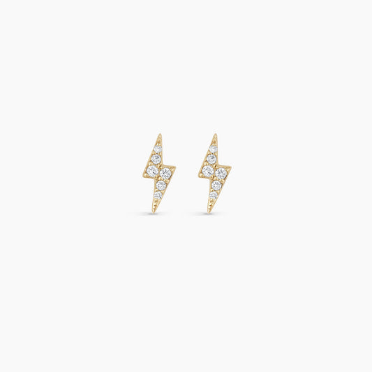0.052 TCW Round Moissanite Lightning Bolt Stud Earrings