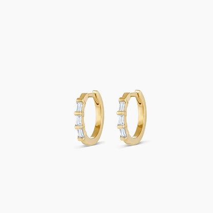 0.8 TCW Baguette Moissanite Huggies Earrings