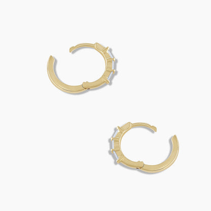0.8 TCW Baguette Moissanite Huggies Earrings