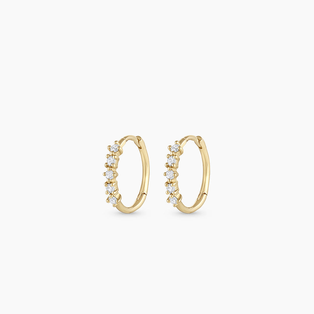0.125 TCW Round Moissanite Huggies Earrings