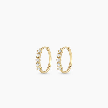 0.125 TCW Round Moissanite Huggies Earrings