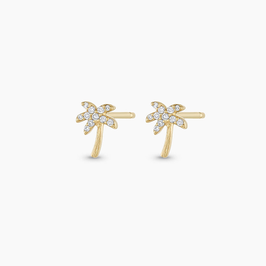 0.082 TCW Round Moissanite Palm Stud Earrings