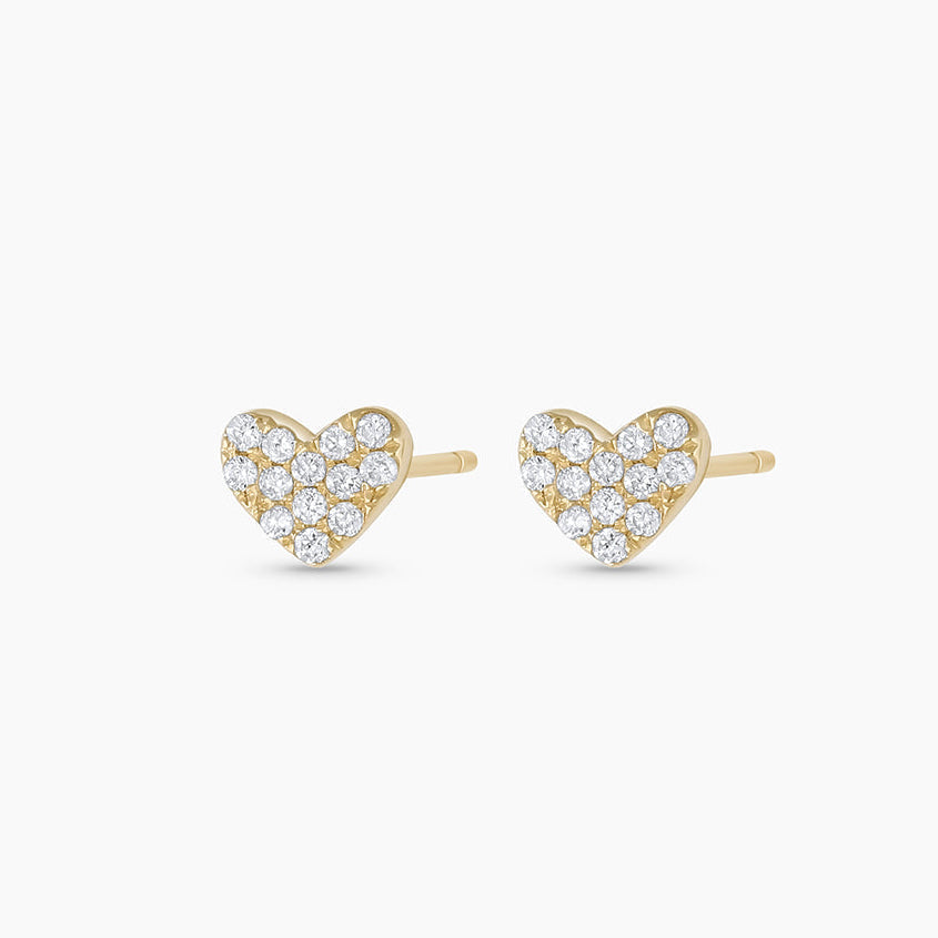 1.3 TCW Round Moissanite Heart Stud Earrings