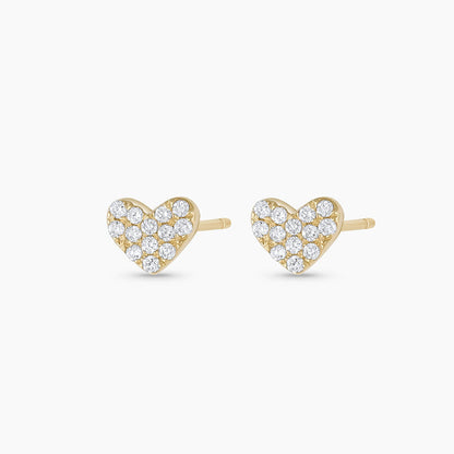 1.3 TCW Round Moissanite Heart Stud Earrings