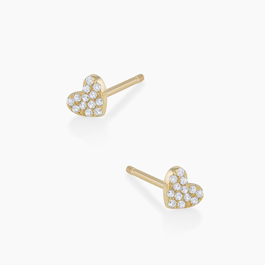 1.3 TCW Round Moissanite Heart Stud Earrings