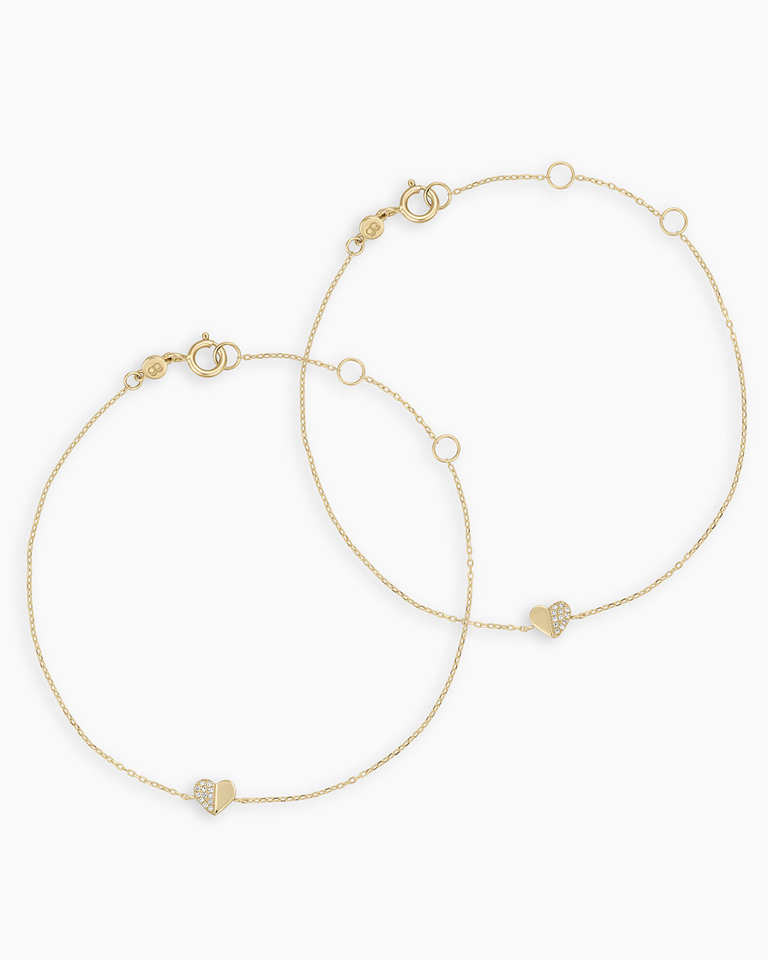 0.036 TCW Round Moissanite Heart Bracelet