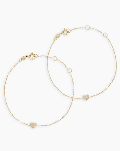 0.036 TCW Round Moissanite Heart Bracelet