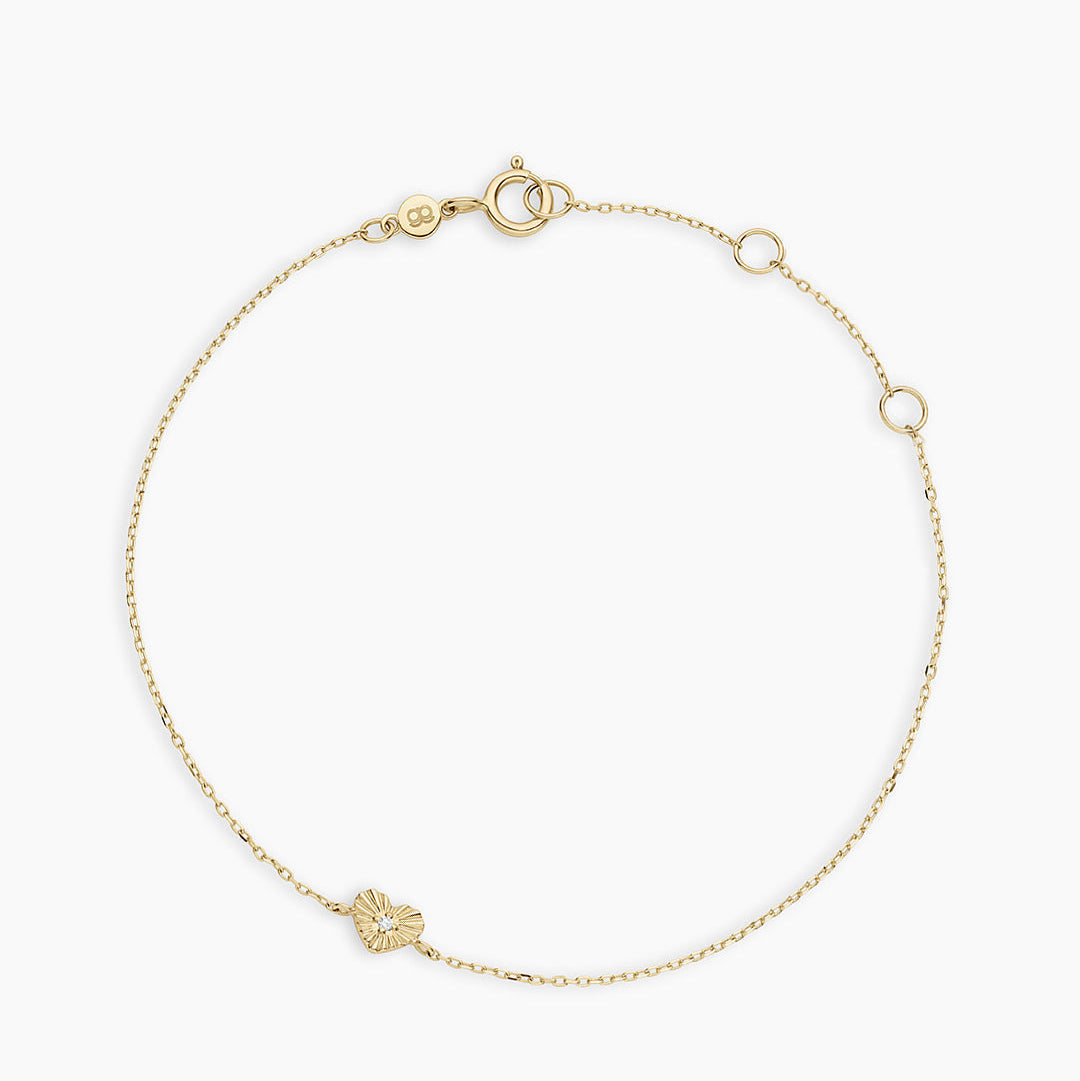 0.04 TCW Round Moissanite Vintage Heart Bracelet