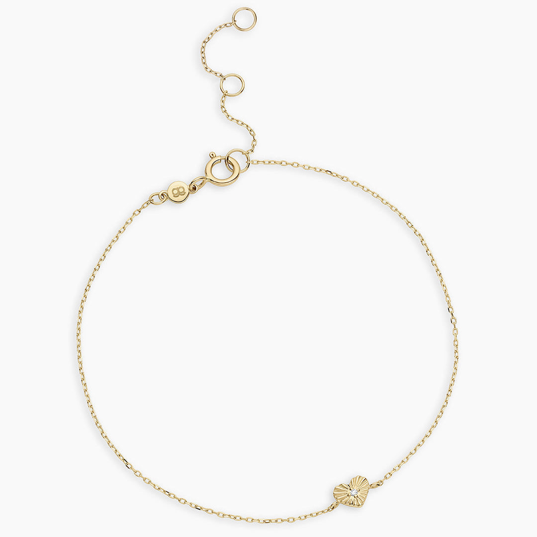 0.04 TCW Round Moissanite Vintage Heart Bracelet