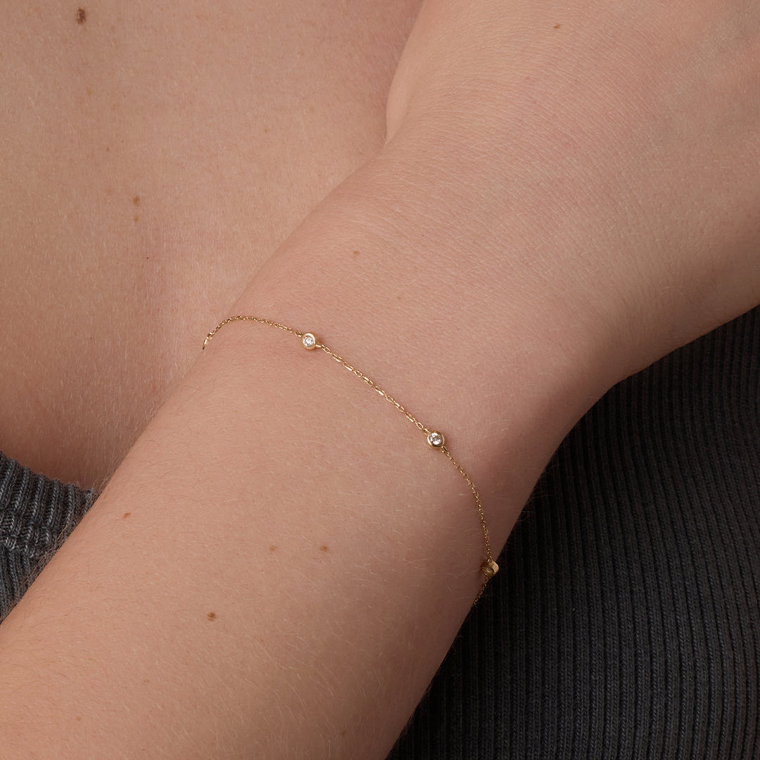 0.15 TCW Round Moissanite Five Stone Bracelet