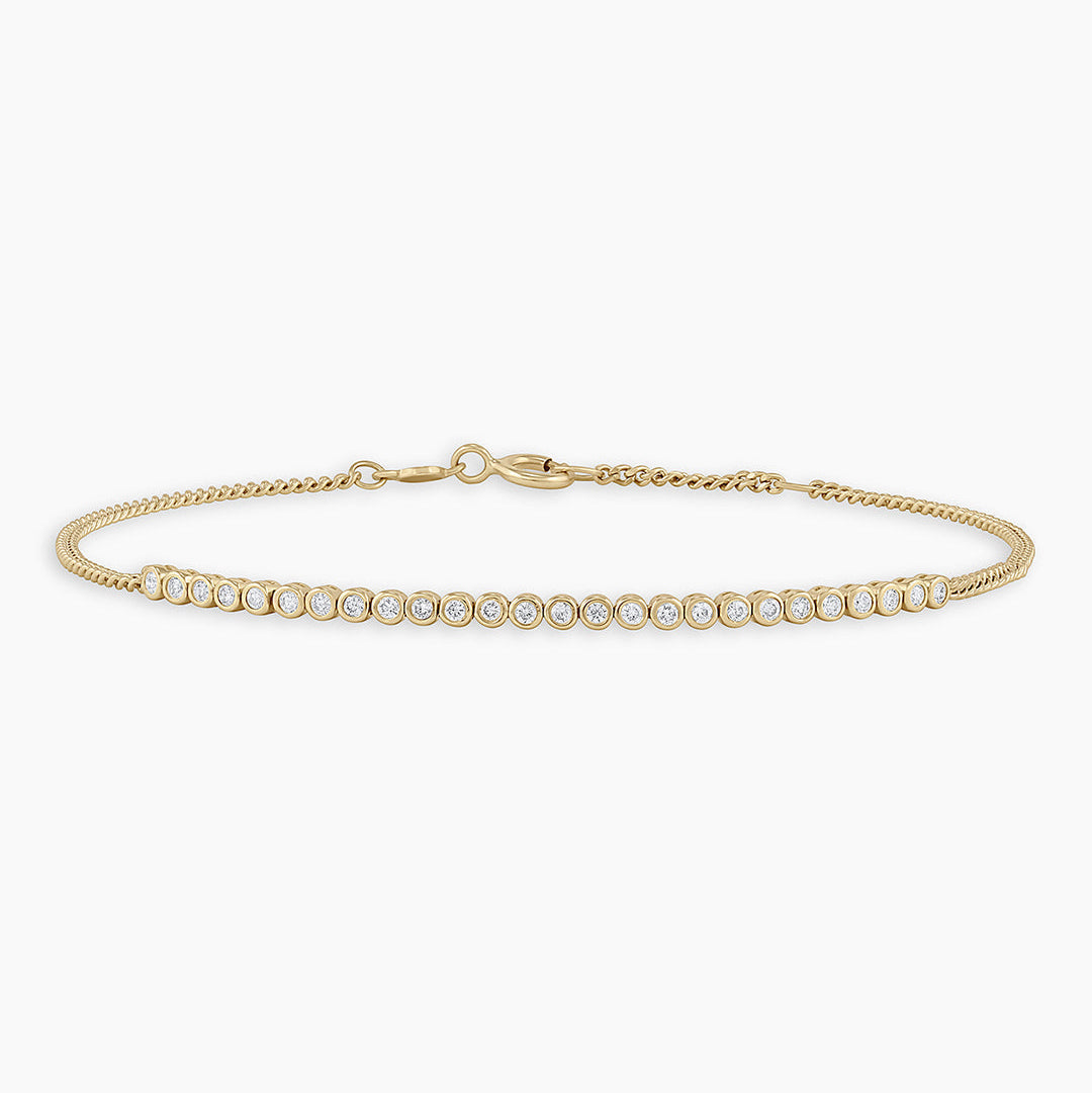 0.23 TCW Round Moissanite Bezel Bar Bracelet