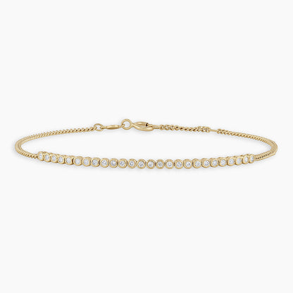 0.23 TCW Round Moissanite Bezel Bar Bracelet
