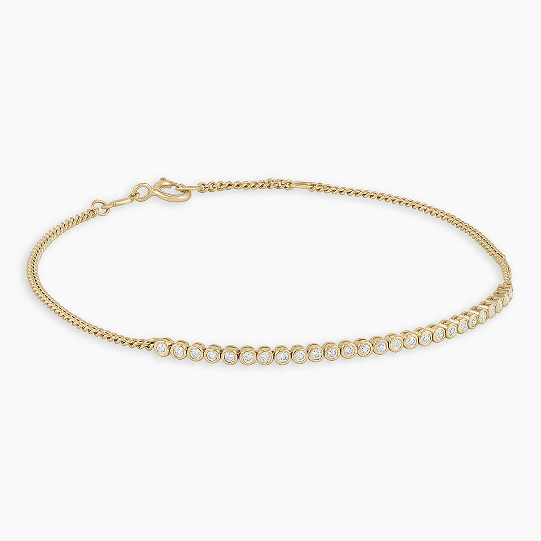 0.23 TCW Round Moissanite Bezel Bar Bracelet
