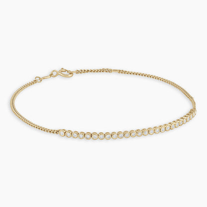 0.23 TCW Round Moissanite Bezel Bar Bracelet