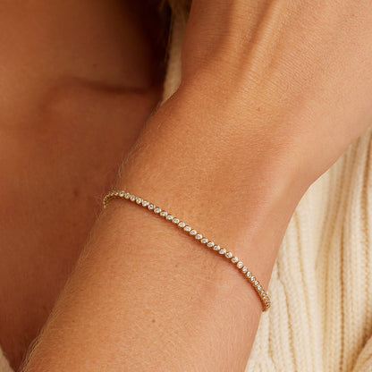 0.85 TCW Round Moissanite Tennis Bracelet