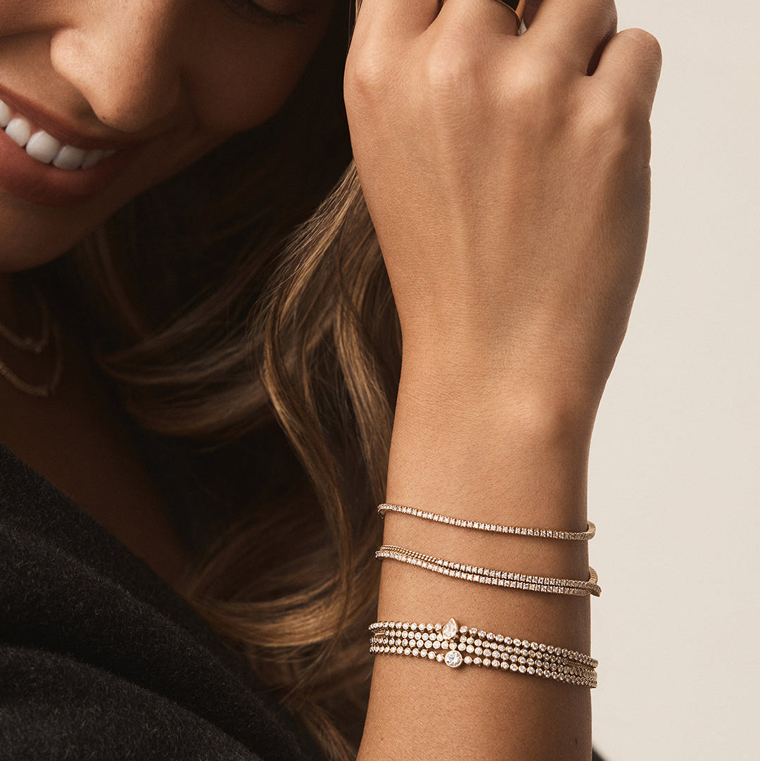 0.85 TCW Round Moissanite Tennis Bracelet