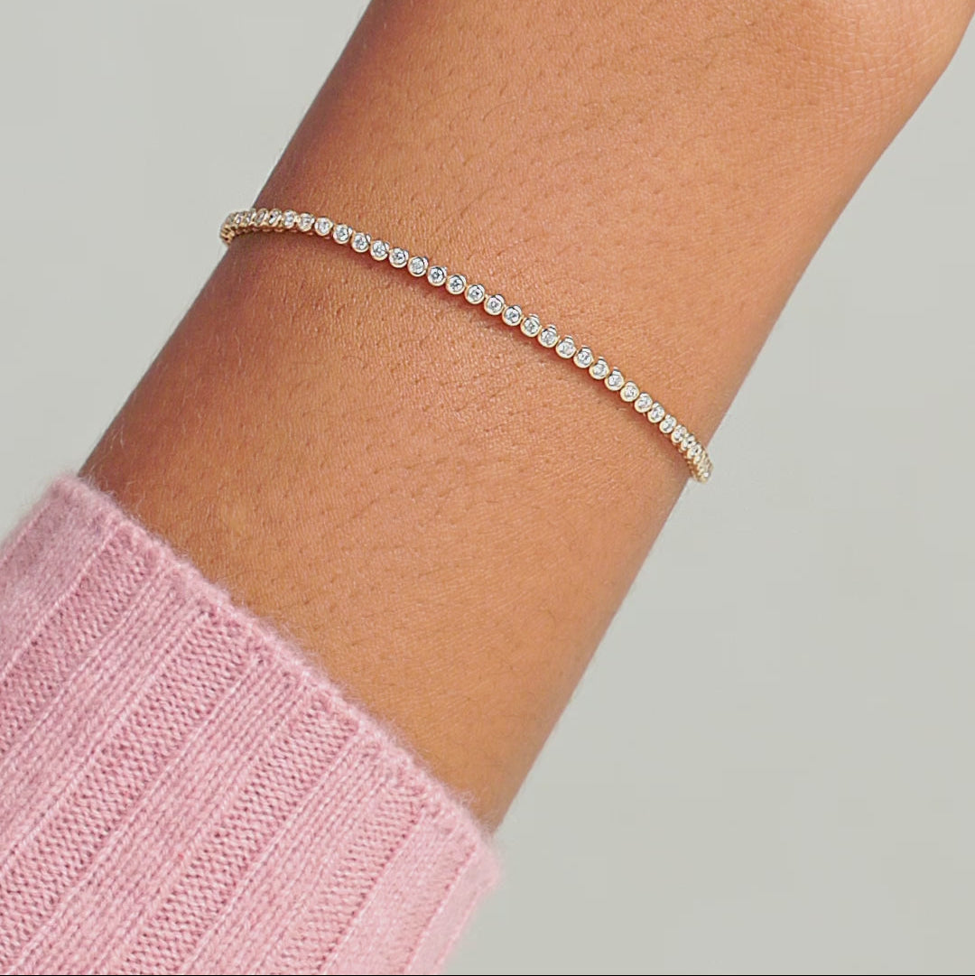0.85 TCW Round Moissanite Tennis Bracelet